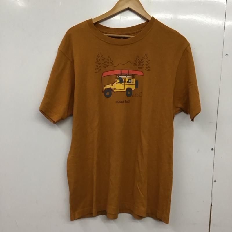 モンベル mont-bell Tシャツ 半袖 半袖カットソー プリントTシャツ クルーネックカットソー L プリント 橙 / オレンジ / orange メンズ USED 古着 中古 10154012