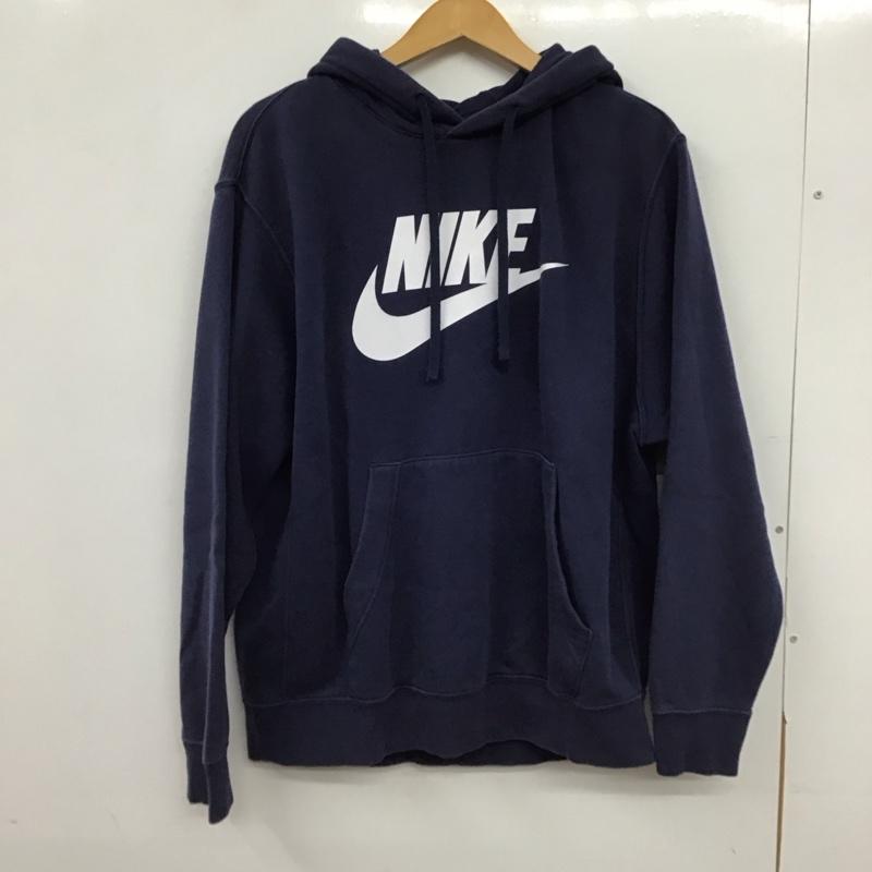 ナイキ NIKE パーカー 長袖 長袖パーカー プルオーバーパーカー スウェット XL ロゴ、文字 紺 / ネイビー / navy メンズ USED 古着 中古 10154021
