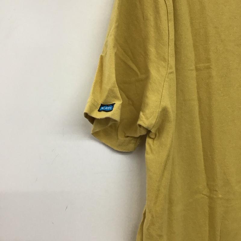 カブー KAVU Tシャツ 半袖 半袖カットソー プリントTシャツ クルーネックカットソー M ロゴ、文字 黄 / イエロー / yellow メンズ USED 古着 中古 10154027
