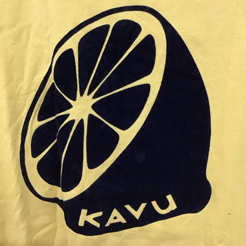 カブー KAVU Tシャツ 半袖 半袖カットソー プリントTシャツ クルーネックカットソー M ロゴ、文字 黄 / イエロー / yellow メンズ USED 古着 中古 10154027