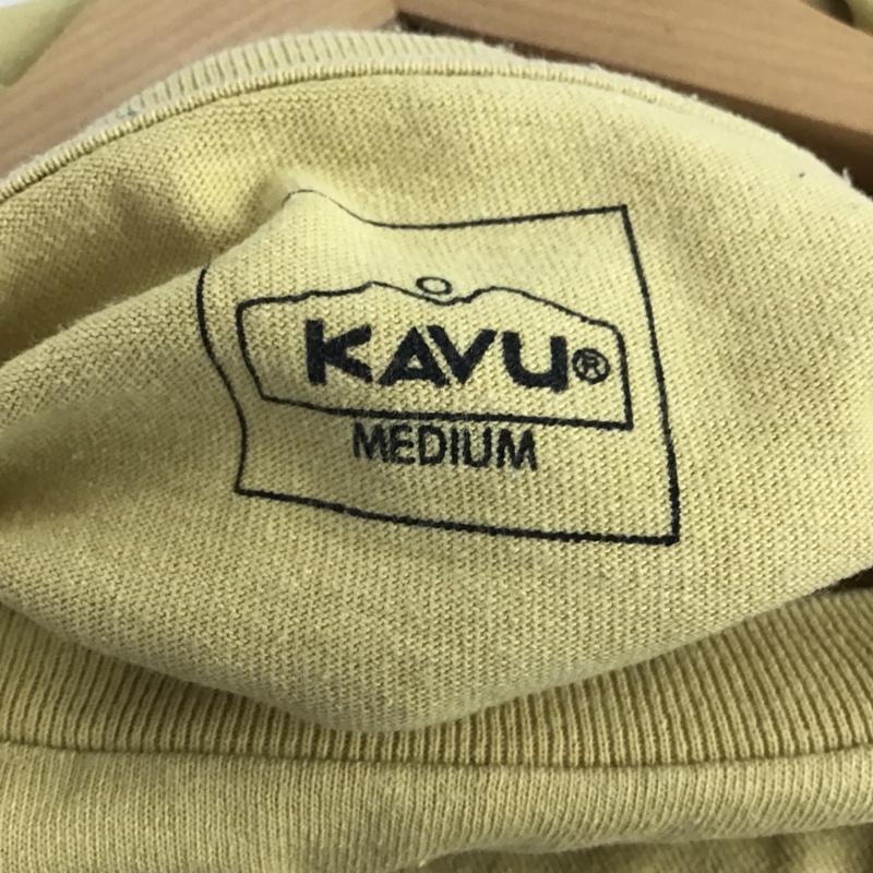 カブー KAVU Tシャツ 半袖 半袖カットソー プリントTシャツ クルーネックカットソー M ロゴ、文字 黄 / イエロー / yellow メンズ USED 古着 中古 10154027