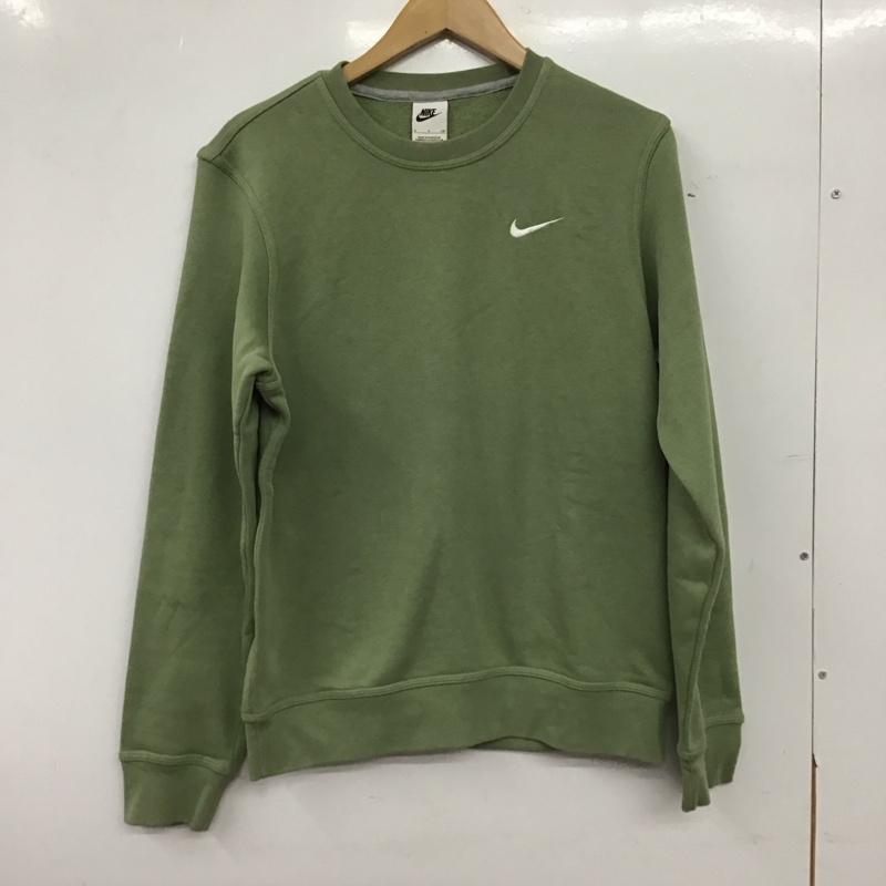 ナイキ NIKE トレーナー 長袖 長袖トレーナー スウェット クルーネック プルオーバー S ロゴ、文字 カーキ / カーキ / khaki メンズ USED 古着 中古 10154049