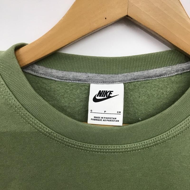 ナイキ NIKE トレーナー 長袖 長袖トレーナー スウェット クルーネック プルオーバー S ロゴ、文字 カーキ / カーキ / khaki メンズ USED 古着 中古 10154049