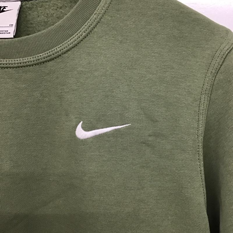 ナイキ NIKE トレーナー 長袖 長袖トレーナー スウェット クルーネック プルオーバー S ロゴ、文字 カーキ / カーキ / khaki メンズ USED 古着 中古 10154049