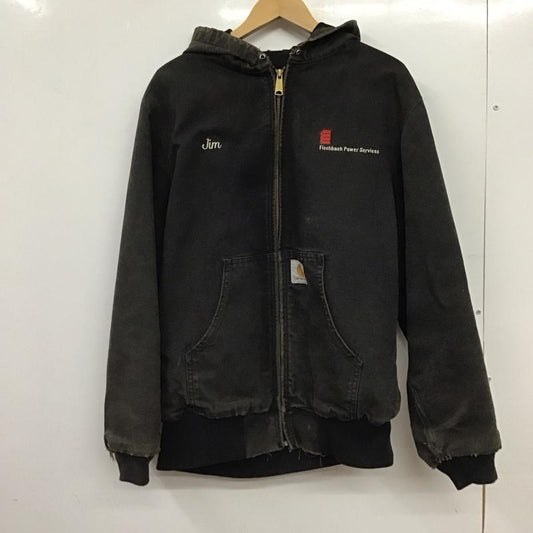 カーハート Carhartt ジャケット、上着 ジャンパー、ブルゾン ジップアップパーカージャケット アウター ロゴ、文字 ダークグレー / ダークグレー / メンズ USED 古着 中古 10154055
