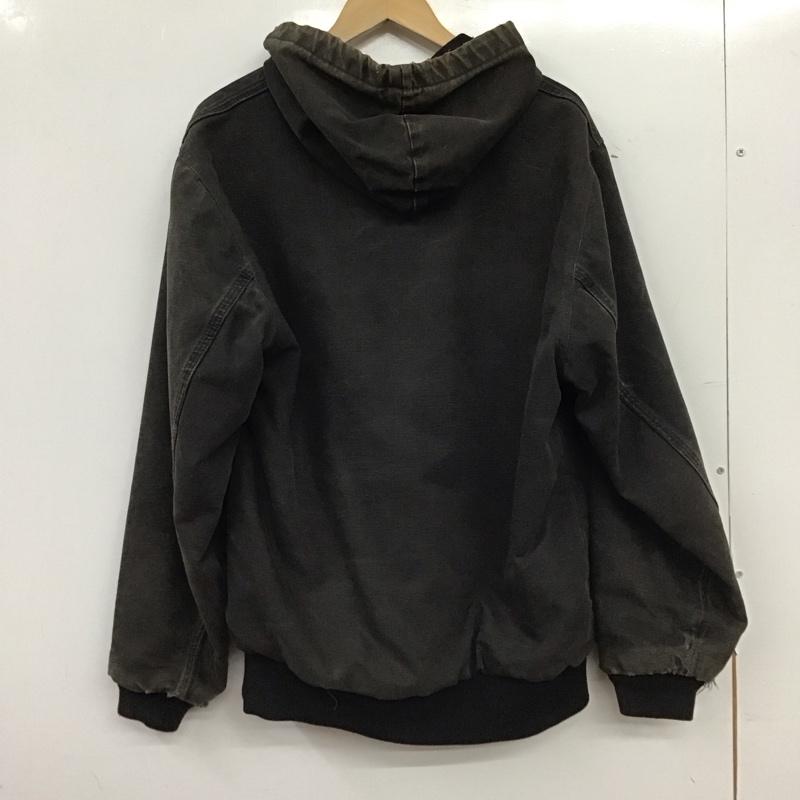 カーハート Carhartt ジャケット、上着 ジャンパー、ブルゾン ジップアップパーカージャケット アウター ロゴ、文字 ダークグレー / ダークグレー / メンズ USED 古着 中古 10154055