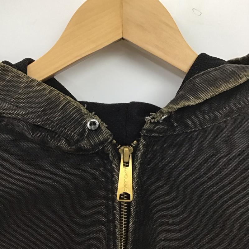 カーハート Carhartt ジャケット、上着 ジャンパー、ブルゾン ジップアップパーカージャケット アウター ロゴ、文字 ダークグレー / ダークグレー / メンズ USED 古着 中古 10154055