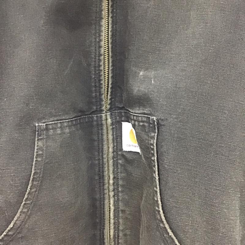 カーハート Carhartt ジャケット、上着 ジャンパー、ブルゾン ジップアップパーカージャケット アウター ロゴ、文字 ダークグレー / ダークグレー / メンズ USED 古着 中古 10154055