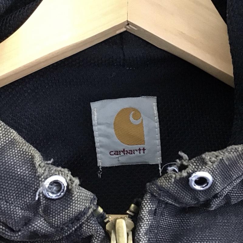 カーハート Carhartt ジャケット、上着 ジャンパー、ブルゾン ジップアップパーカージャケット アウター ロゴ、文字 ダークグレー / ダークグレー / メンズ USED 古着 中古 10154055