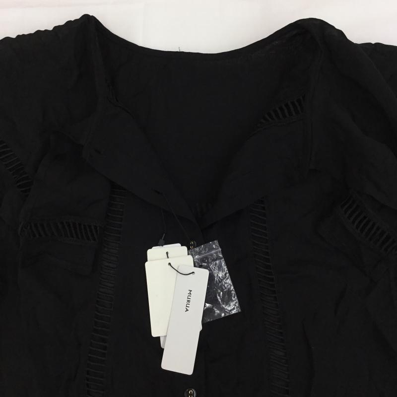 ムルーア MURUA シャツ、ブラウス 半袖 FREE 無地 黒 / ブラック / black レディース USED 古着 中古 10154101
