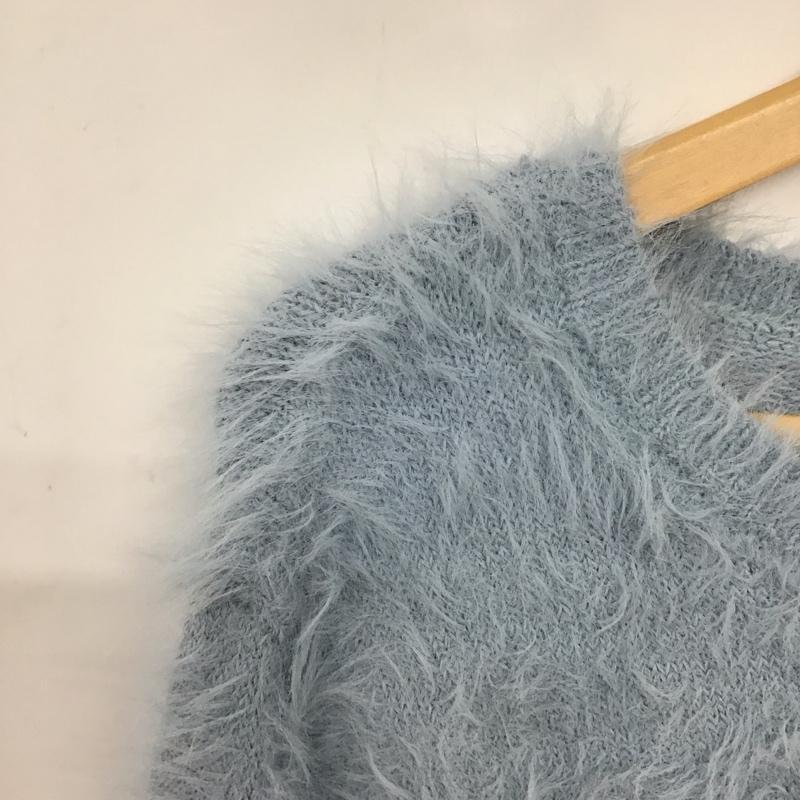センスオブプレイス SENSEOFPLACE ニット、セーター 長袖 長袖ニットカットソー ワイドネック セーター ONE SIZE 無地 水色 / ライトブルー / レディース USED 古着 中古 10154116
