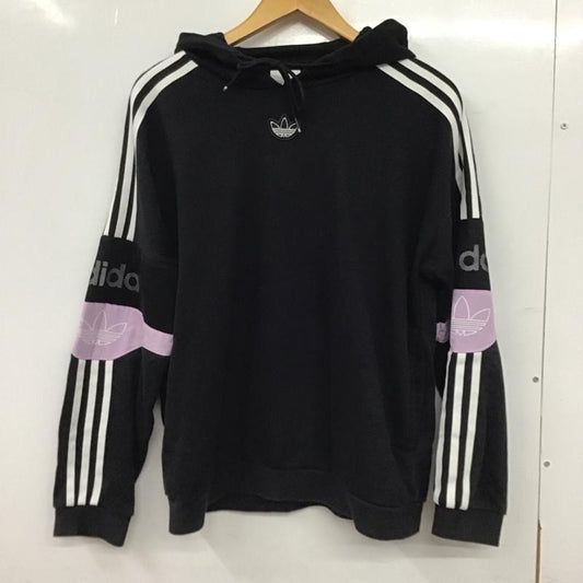 アディダス adidas パーカー 長袖 長袖パーカー プルオーバーパーカー スウェット S ロゴ、文字 黒 / ブラック / black レディース USED 古着 中古 10154117