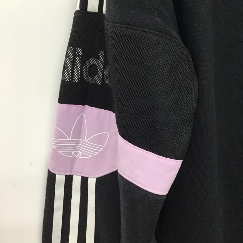 アディダス adidas パーカー 長袖 長袖パーカー プルオーバーパーカー スウェット S ロゴ、文字 黒 / ブラック / black レディース USED 古着 中古 10154117