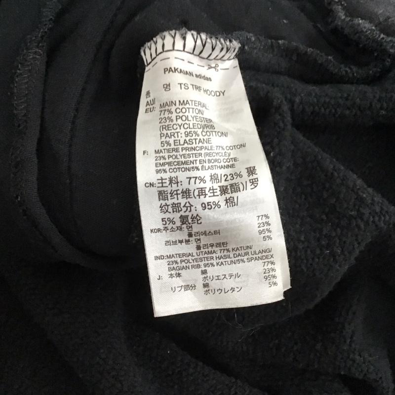 アディダス adidas パーカー 長袖 長袖パーカー プルオーバーパーカー スウェット S ロゴ、文字 黒 / ブラック / black レディース USED 古着 中古 10154117