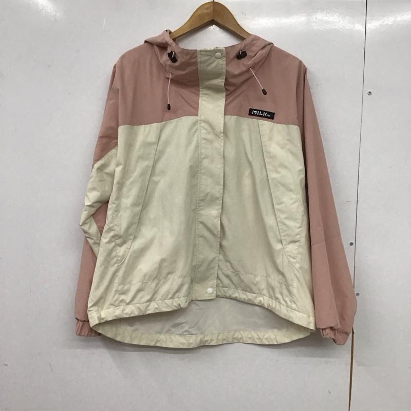 ミルクフェド MILKFED. ジャケット、上着 ジャンパー、ブルゾン ジップアップジャケット ナイロンジャケットパーカー アウター M ロゴ、文字 マルチカラー / マルチカラー / multicolor レディース USED 古着 中古 10154120