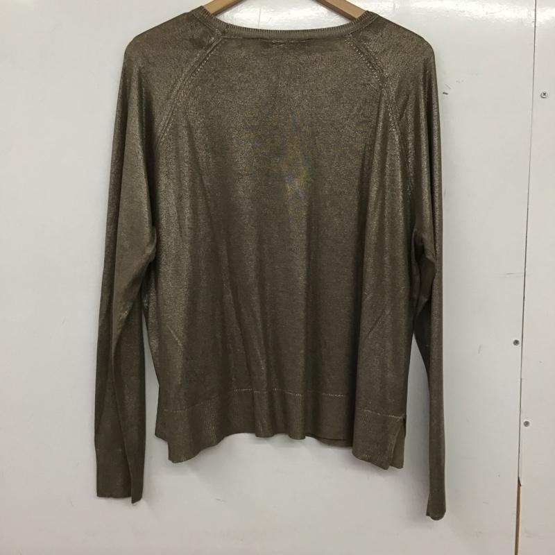 ザラ ZARA ニット、セーター 長袖 長袖ニットカットソー クルーネック セーター L 無地 茶 / ブラウン / brown レディース USED 古着 中古 10154121