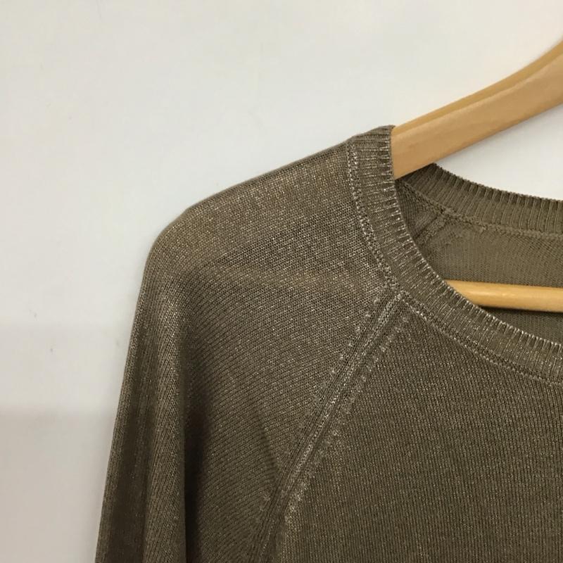 ザラ ZARA ニット、セーター 長袖 長袖ニットカットソー クルーネック セーター L 無地 茶 / ブラウン / brown レディース USED 古着 中古 10154121