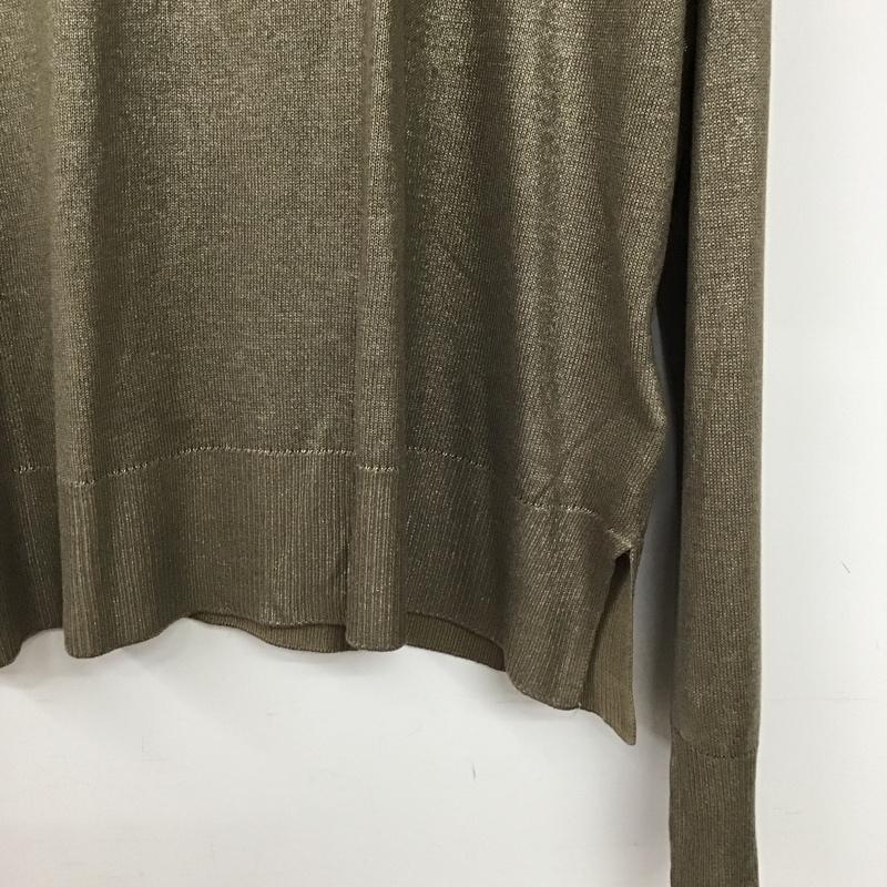 ザラ ZARA ニット、セーター 長袖 長袖ニットカットソー クルーネック セーター L 無地 茶 / ブラウン / brown レディース USED 古着 中古 10154121