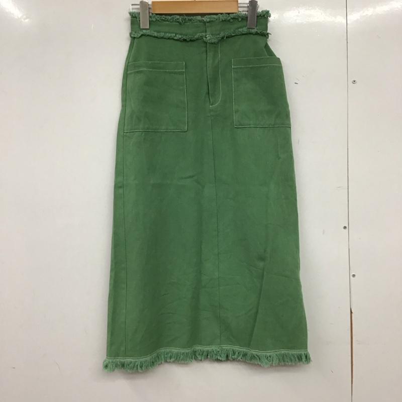 エモダ EMODA スカート ロングスカート 042210830001-01 ロングスカート タイトスカート バックスリット M 無地 緑 / グリーン / green レディース USED 古着 中古 10154125