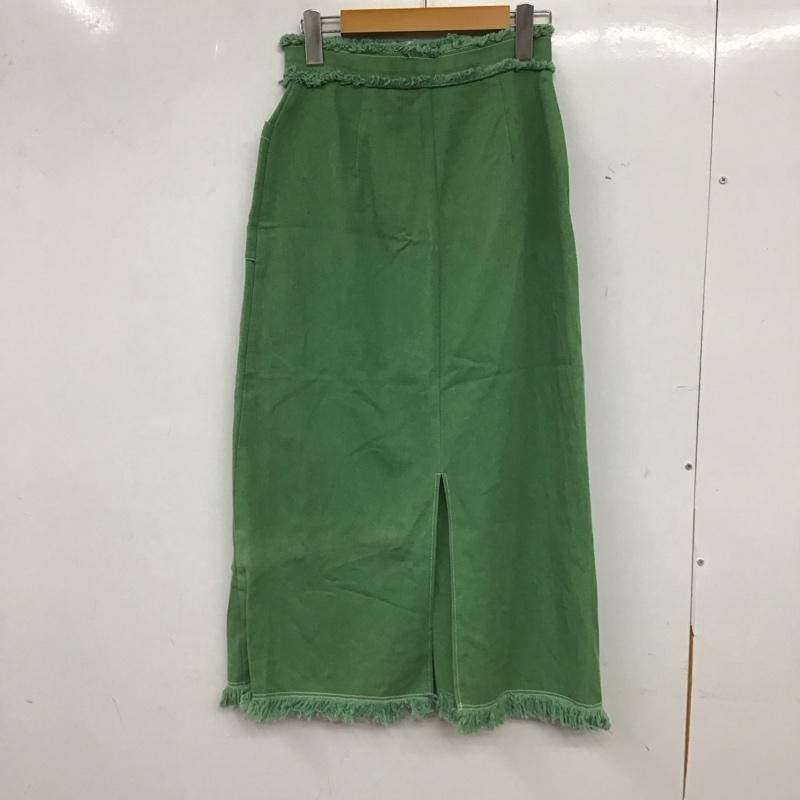 エモダ EMODA スカート ロングスカート 042210830001-01 ロングスカート タイトスカート バックスリット M 無地 緑 / グリーン / green レディース USED 古着 中古 10154125