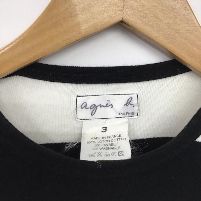 アニエス・ベー agnes b. タンクトップ タンクトップ タンクトップ ノースリーブカットソー 3 ボーダー柄 白 / ホワイト / white X 黒 / ブラック / black レディース USED 古着 中古 10154129
