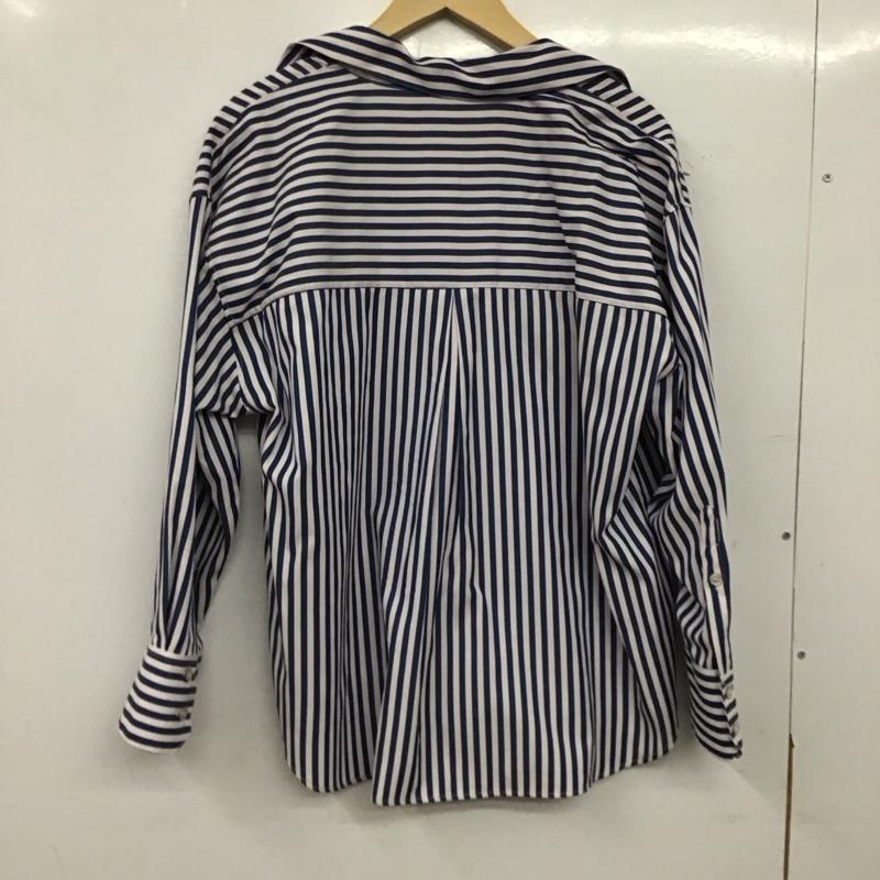 ザラ ZARA シャツ、ブラウス 長袖 長袖シャツ ストライプシャツ カラーシャツ M ストライプ 白 / ホワイト / white X 青 / ブルー / blue レディース USED 古着 中古 10154137