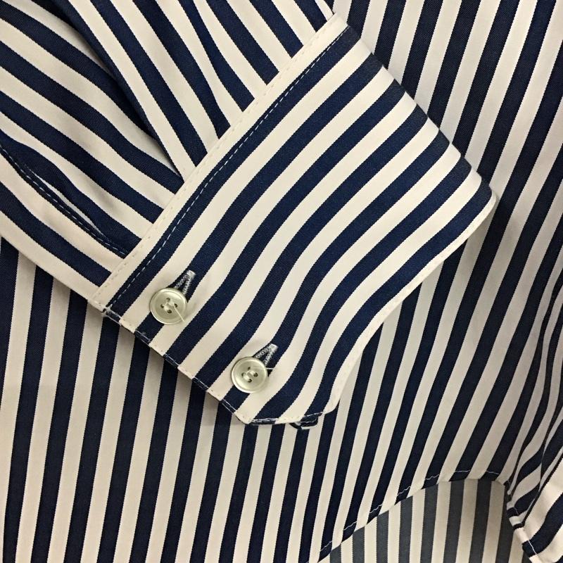 ザラ ZARA シャツ、ブラウス 長袖 長袖シャツ ストライプシャツ カラーシャツ M ストライプ 白 / ホワイト / white X 青 / ブルー / blue レディース USED 古着 中古 10154137