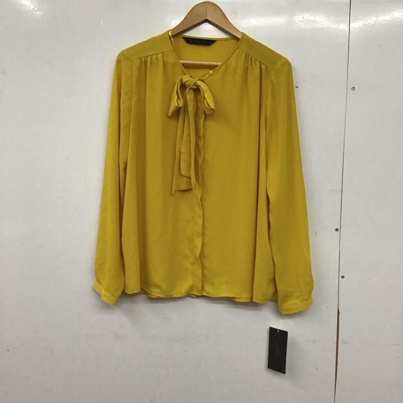 ザラ ZARA シャツ、ブラウス 長袖 長袖シャツ 無地シャツ ノーカラーシャツ M 無地 黄 / イエロー / yellow レディース USED 古着 中古 10154146