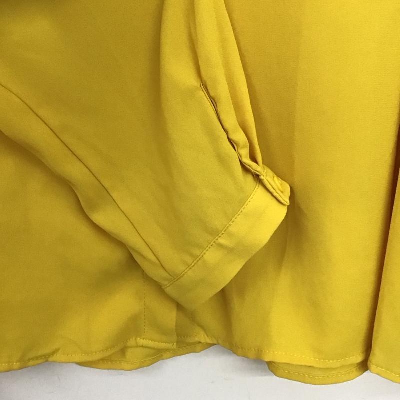 ザラ ZARA シャツ、ブラウス 長袖 長袖シャツ 無地シャツ ノーカラーシャツ M 無地 黄 / イエロー / yellow レディース USED 古着 中古 10154146