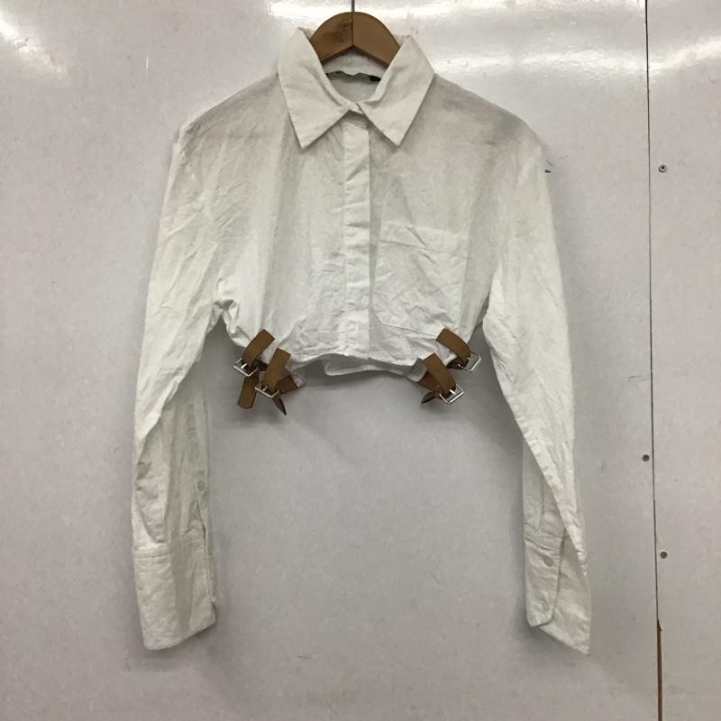 ザラ ZARA シャツ、ブラウス 長袖 長袖シャツ ショート丈シャツ S 無地 白 / ホワイト / white レディース USED 古着 中古 10154153