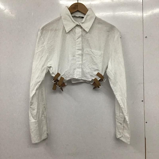 ザラ ZARA シャツ、ブラウス 長袖 長袖シャツ ショート丈シャツ S 無地 白 / ホワイト / white レディース USED 古着 中古 10154153