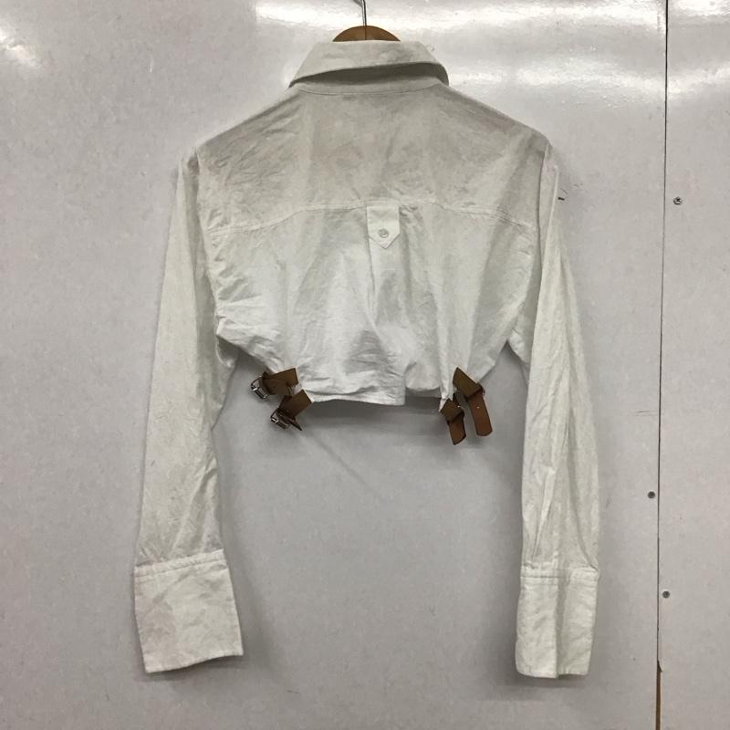 ザラ ZARA シャツ、ブラウス 長袖 長袖シャツ ショート丈シャツ S 無地 白 / ホワイト / white レディース USED 古着 中古 10154153