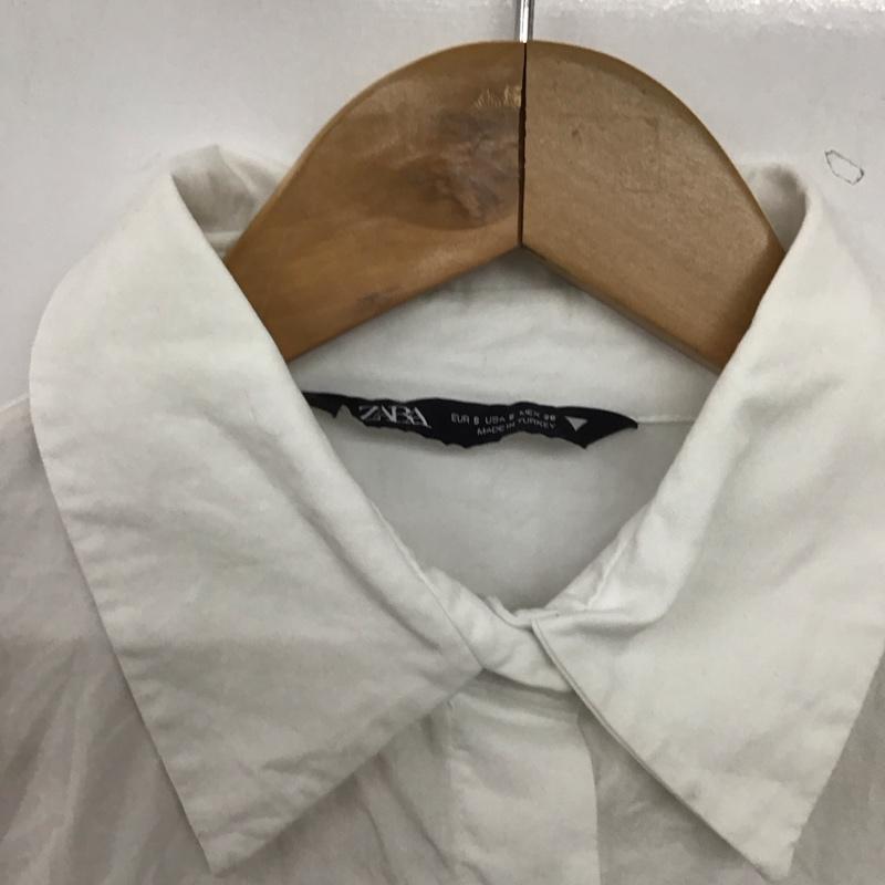 ザラ ZARA シャツ、ブラウス 長袖 長袖シャツ ショート丈シャツ S 無地 白 / ホワイト / white レディース USED 古着 中古 10154153