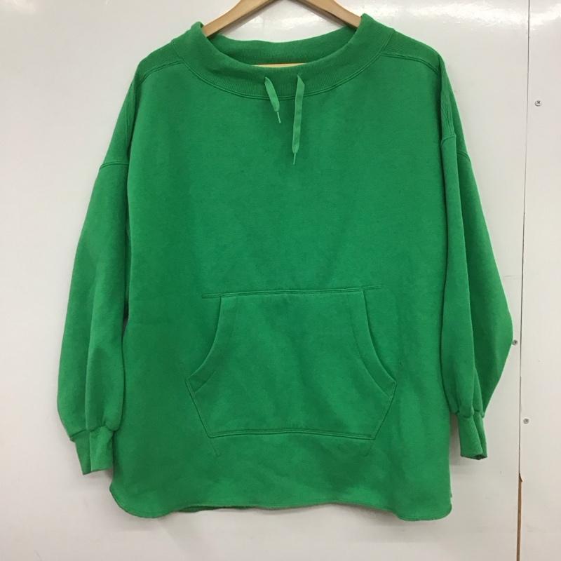 ニコアンド niko and... トレーナー 長袖 長袖トレーナー スウェット ワイドネック プルオーバー L 無地 緑 / グリーン / green レディース USED 古着 中古 10154163