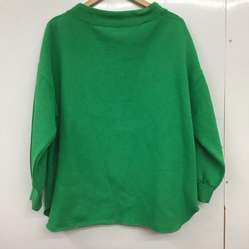 ニコアンド niko and... トレーナー 長袖 長袖トレーナー スウェット ワイドネック プルオーバー L 無地 緑 / グリーン / green レディース USED 古着 中古 10154163