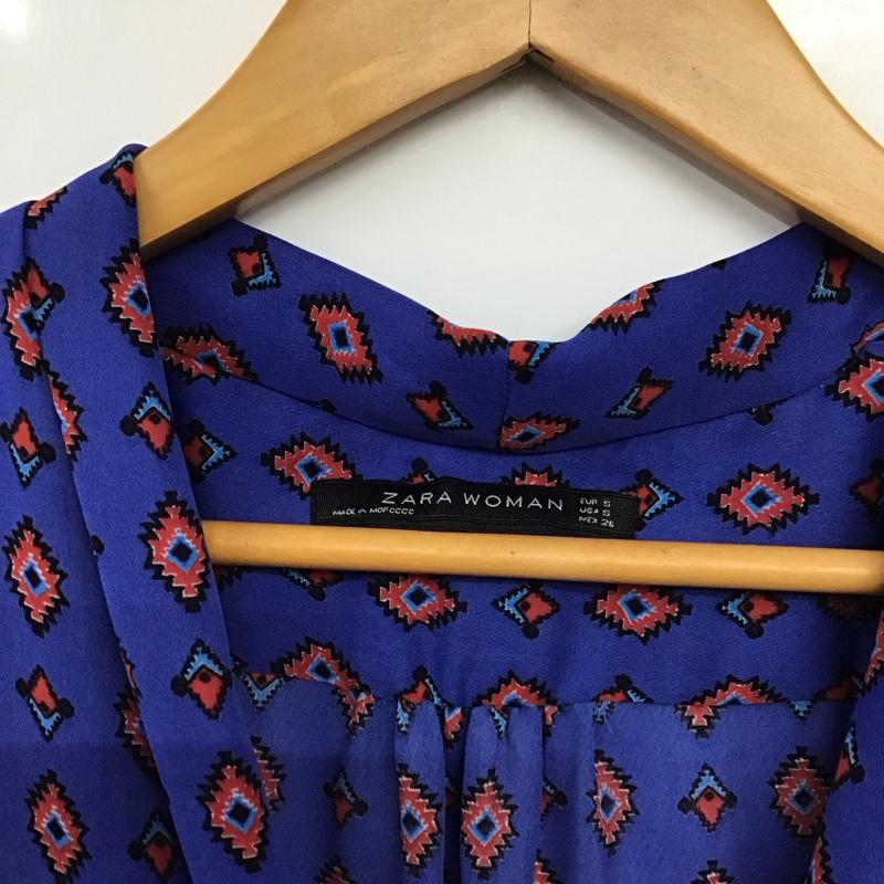 ザラ ZARA カットソー 半袖 ノースリーブカットソー Vネックカットソー S プリント マルチカラー / マルチカラー / multicolor レディース USED 古着 中古 10154164