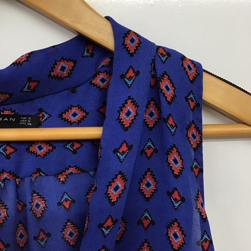 ザラ ZARA カットソー 半袖 ノースリーブカットソー Vネックカットソー S プリント マルチカラー / マルチカラー / multicolor レディース USED 古着 中古 10154164