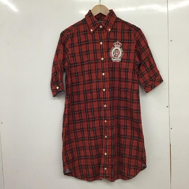 トミーヒルフィガー TOMMY HILFIGER ワンピース ひざ丈スカート 半袖シャツワンピース ロングワンピース チェックシャツワンピース M チェック マルチカラー / マルチカラー / multicolor レディース USED 古着 中古 10154166