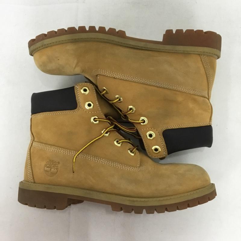 ティンバーランド Timberland ブーツ ショートブーツ 12909 6インチ プレミアム ウォータープルーフブーツ ジュニア 24cm 24.0cm ワンポイント キャメル / キャメル / レディース USED 古着 中古 10154184