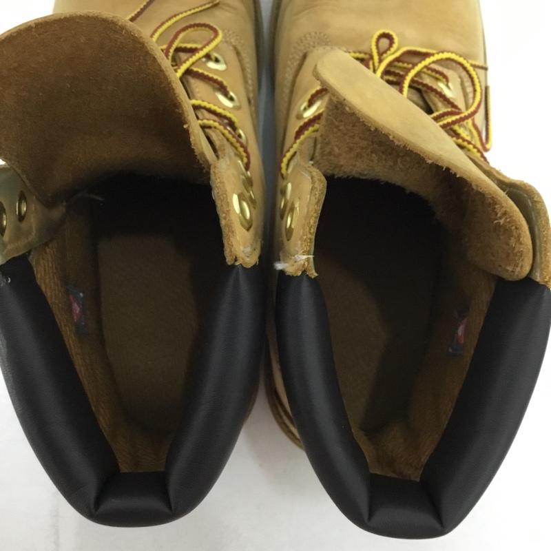 ティンバーランド Timberland ブーツ ショートブーツ 12909 6インチ プレミアム ウォータープルーフブーツ ジュニア 24cm 24.0cm ワンポイント キャメル / キャメル / レディース USED 古着 中古 10154184