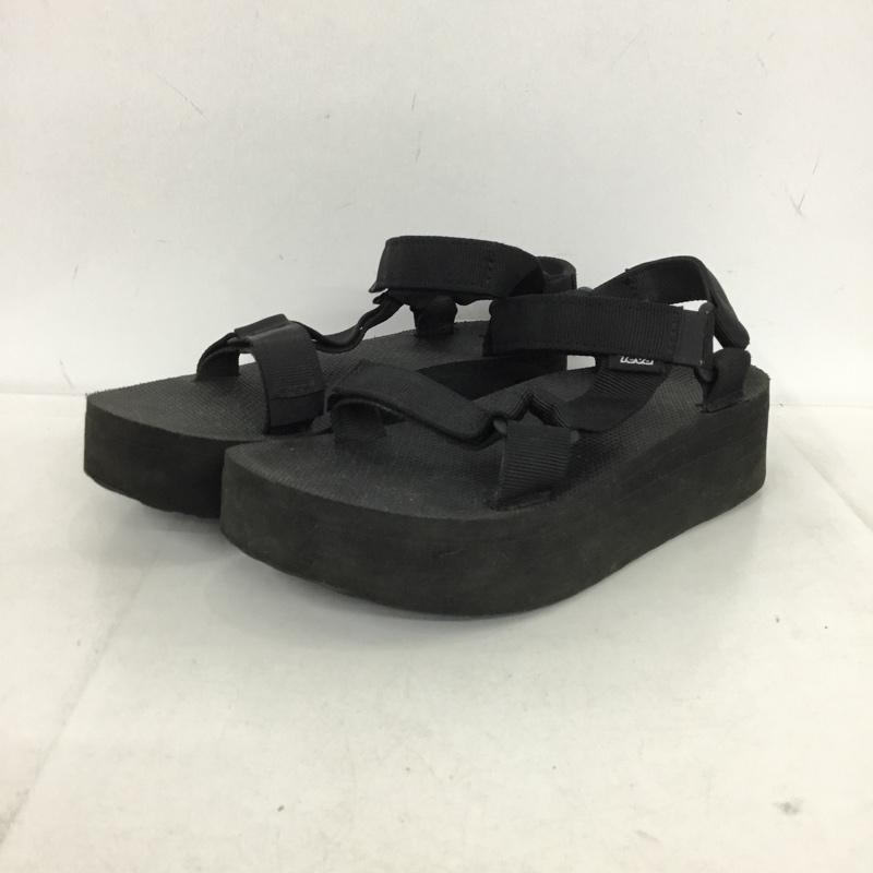 テバ Teva サンダル サンダル 1008844 フラットフォームユニバーサル 軽量 厚底ヒール 24cm 24.0cm ロゴ、文字 黒 / ブラック / black レディース USED 古着 中古 10154185