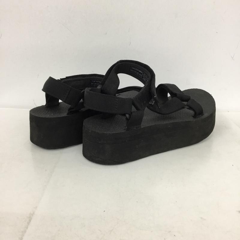 テバ Teva サンダル サンダル 1008844 フラットフォームユニバーサル 軽量 厚底ヒール 24cm 24.0cm ロゴ、文字 黒 / ブラック / black レディース USED 古着 中古 10154185