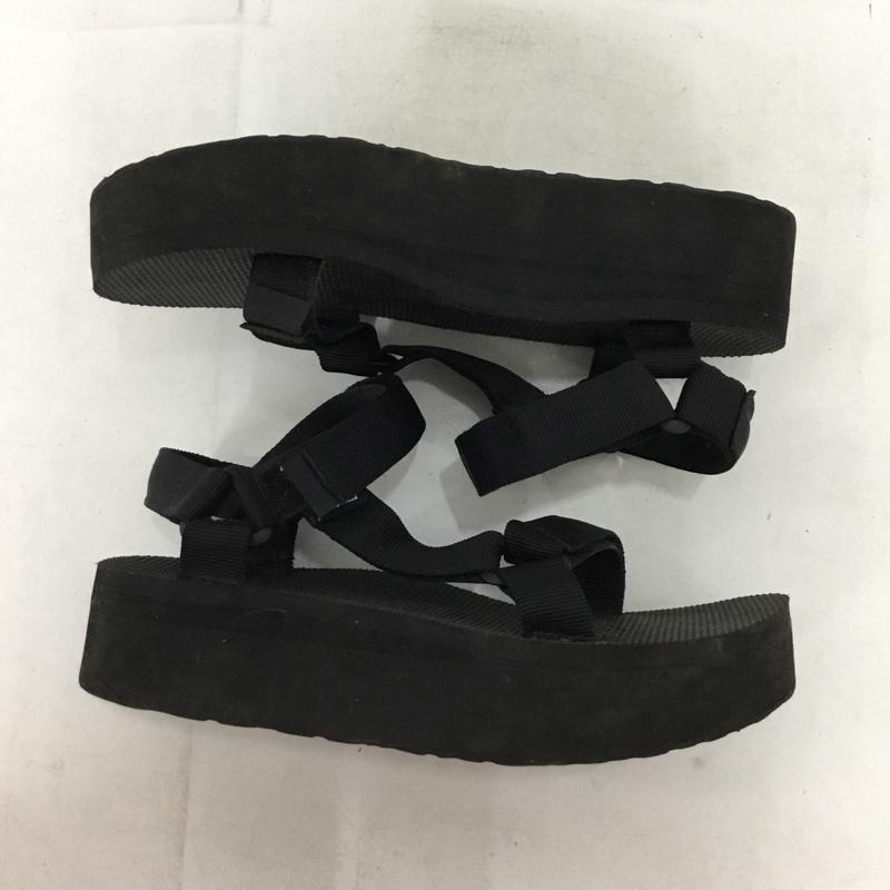 テバ Teva サンダル サンダル 1008844 フラットフォームユニバーサル 軽量 厚底ヒール 24cm 24.0cm ロゴ、文字 黒 / ブラック / black レディース USED 古着 中古 10154185