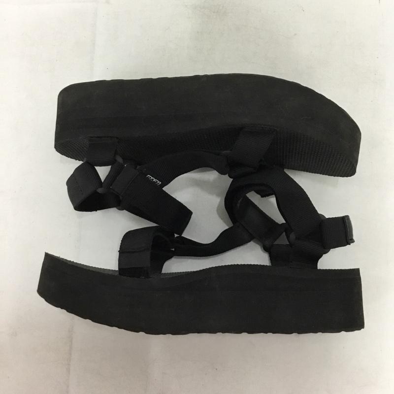 テバ Teva サンダル サンダル 1008844 フラットフォームユニバーサル 軽量 厚底ヒール 24cm 24.0cm ロゴ、文字 黒 / ブラック / black レディース USED 古着 中古 10154185