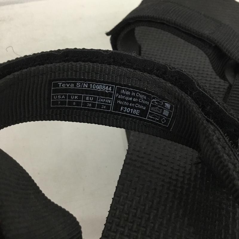 テバ Teva サンダル サンダル 1008844 フラットフォームユニバーサル 軽量 厚底ヒール 24cm 24.0cm ロゴ、文字 黒 / ブラック / black レディース USED 古着 中古 10154185