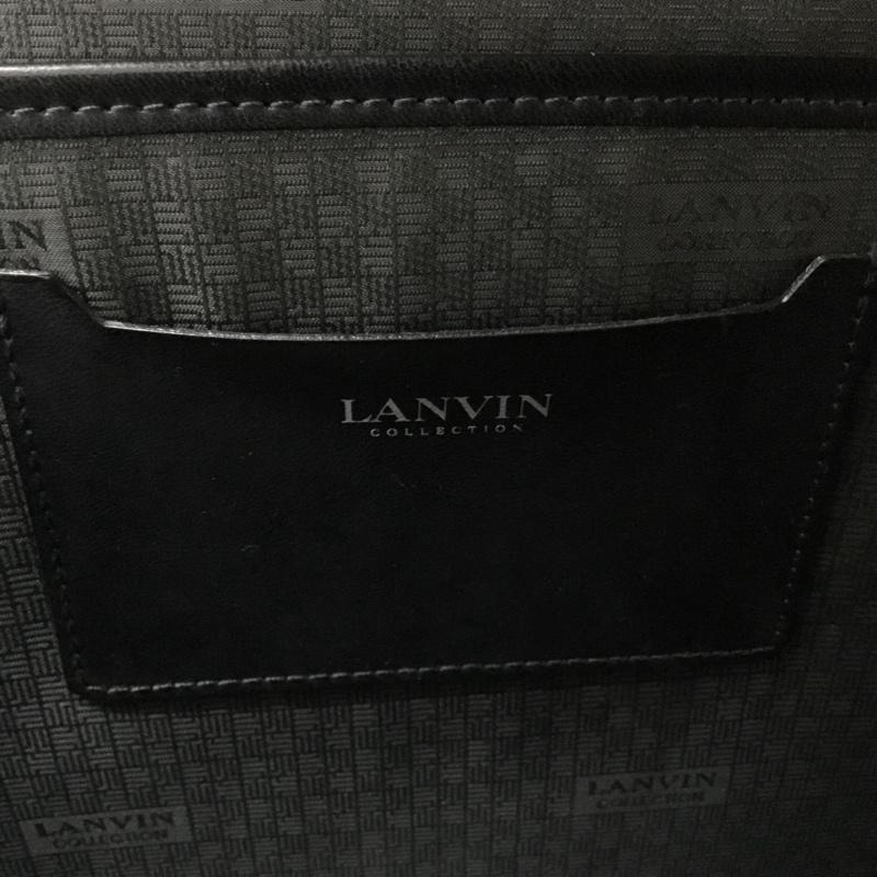 ランバン LANVIN ブリーフケース、書類かばん ブリーフケース、書類かばん レザー ビジネスバッグ ロゴ、文字 黒 / ブラック / black メンズ USED 古着 中古 10154202