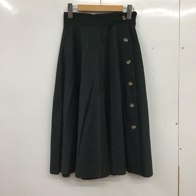 テチチ Techichi スカート ロングスカート 1503467 フレアスカート ミモレ丈 膝下丈 M 無地 緑 / グリーン / green レディース USED 古着 中古 10154206