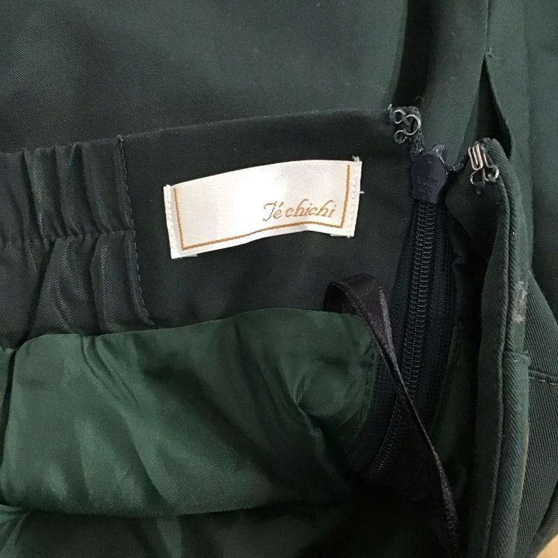テチチ Techichi スカート ロングスカート 1503467 フレアスカート ミモレ丈 膝下丈 M 無地 緑 / グリーン / green レディース USED 古着 中古 10154206