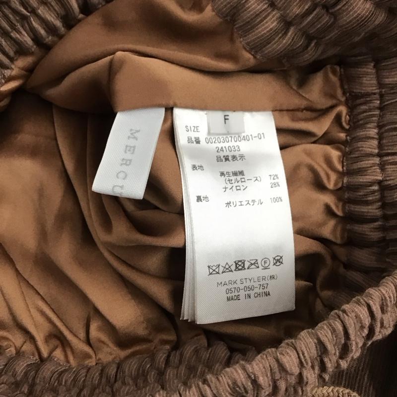 マーキュリーデュオ MERCURYDUO ボトムス ボトムス 002030700401-01 ワッシャープリーツフレアパンツ FREE 無地 茶 / ブラウン / brown レディース USED 古着 中古 10154208