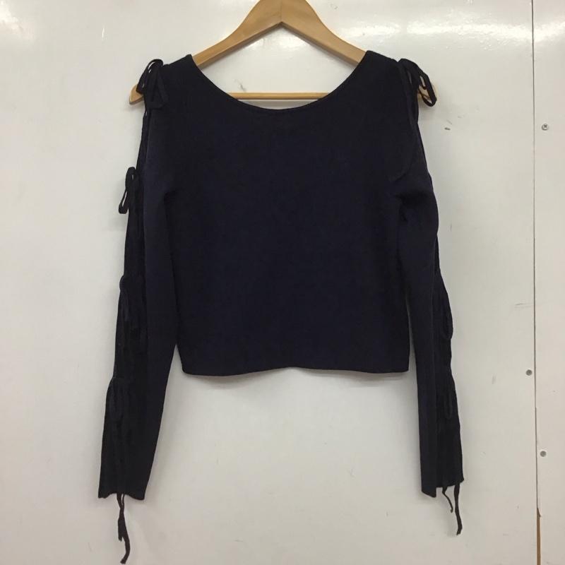 レイカズン Ray Cassin カットソー 長袖 RCN1051205A0001 袖リボン タグ付き FREE 無地 紺 / ネイビー / navy レディース USED 古着 中古 10154213